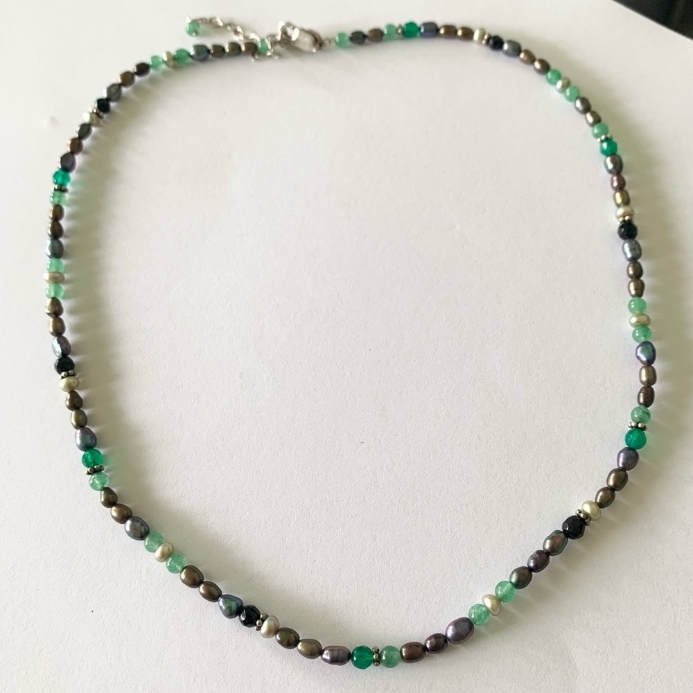 Sajen Natural Beaded Necklace Beads Pearls Pearl Gemstone Stone 925 Sterling - Picture 2 of 8